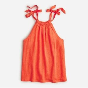 J Crew Bow-Tie Linen Tank Top Swingy Adjustable High Neck Sizes XS S And XXL